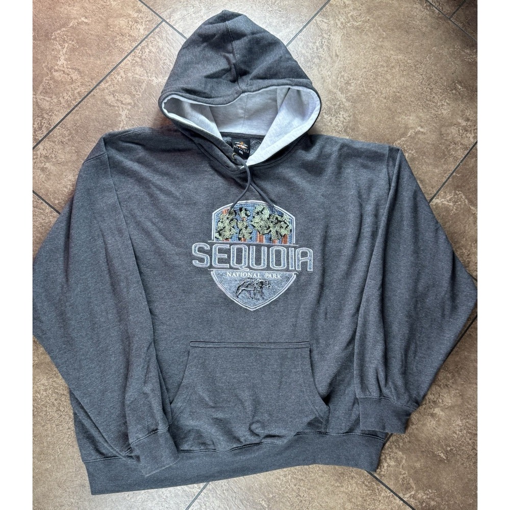 Prairie Mountain Sequoia National Park Hoodie Pullover Men Size XXL Gray